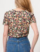 I.Code water pink top + multicoloured flower print-4
