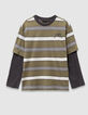 T-shirt trompe-l'oeil manches grises coton bio garçon-3