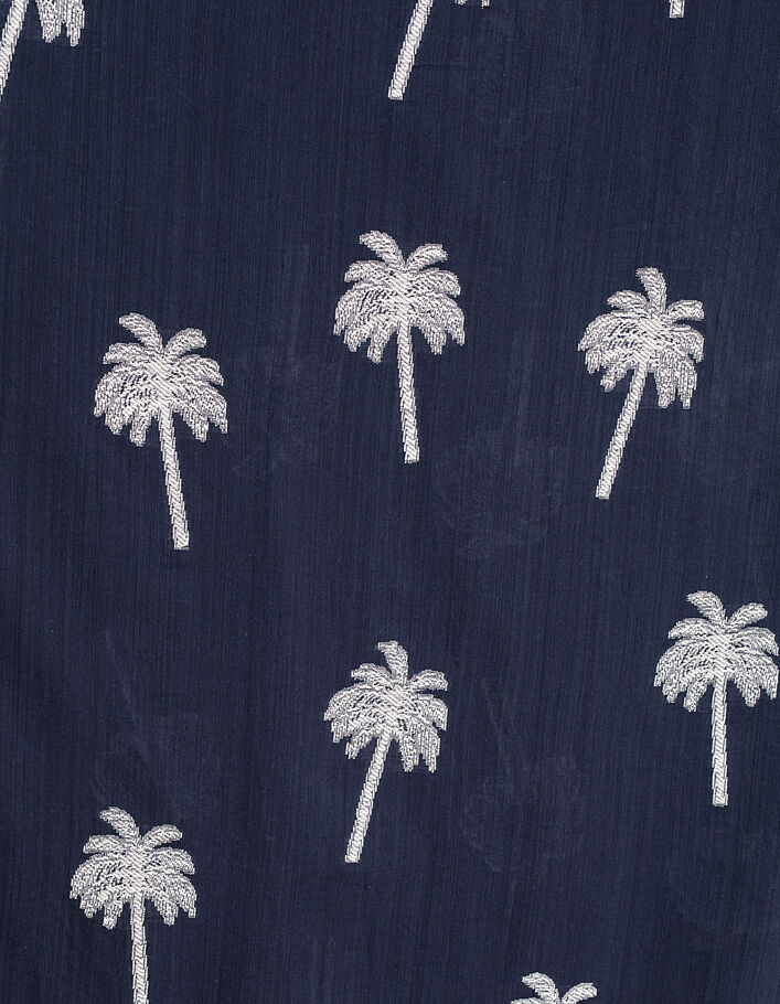 I.Code navy jacquard palm motif scarf - I.CODE