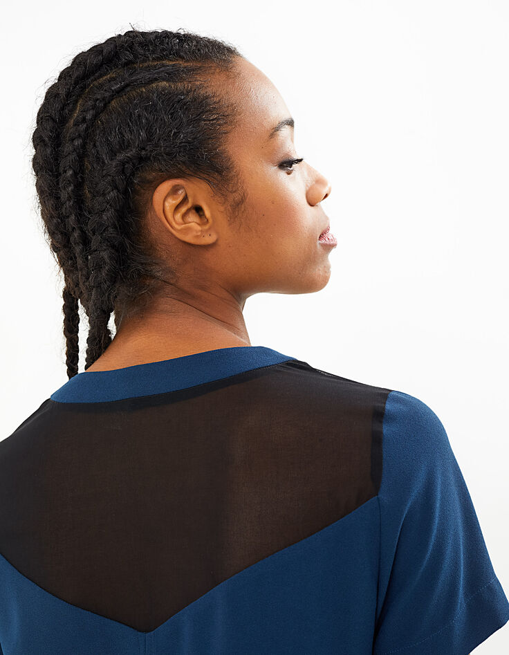 Vestido marino efecto óptico adorno tachuelas I.Code-5