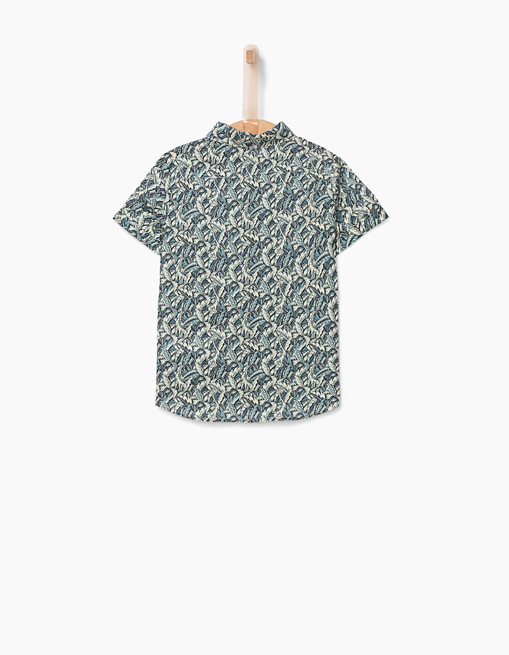 Chemise encre Liberty® à motifs feuillage garçon -4