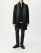 Manteau noir lainage col officier Homme-4