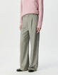 Women&rsquo;s grey suit trousers with pink stripes-2