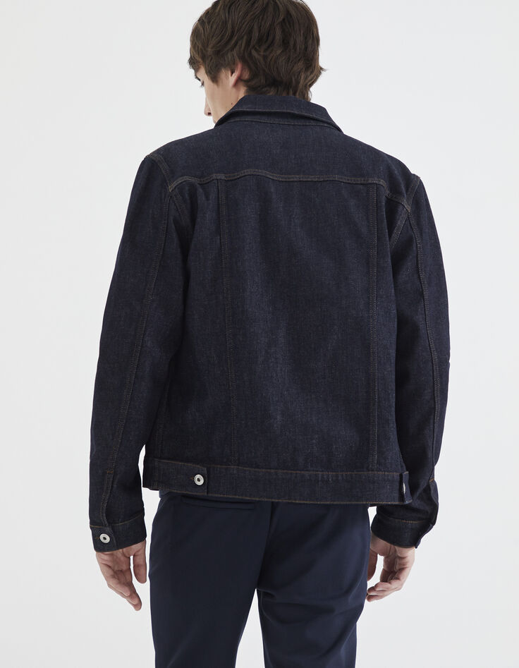 Veste en jean brut à surpiqures Homme-3