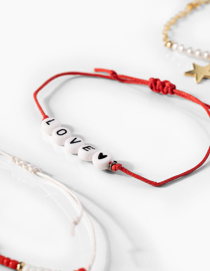 Girls’ slogan and bead bracelets-2