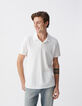 Polo blanc L'Essentiel coton bio flammé Homme-2