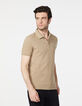 Men’s light beige piqué polo shirt-2