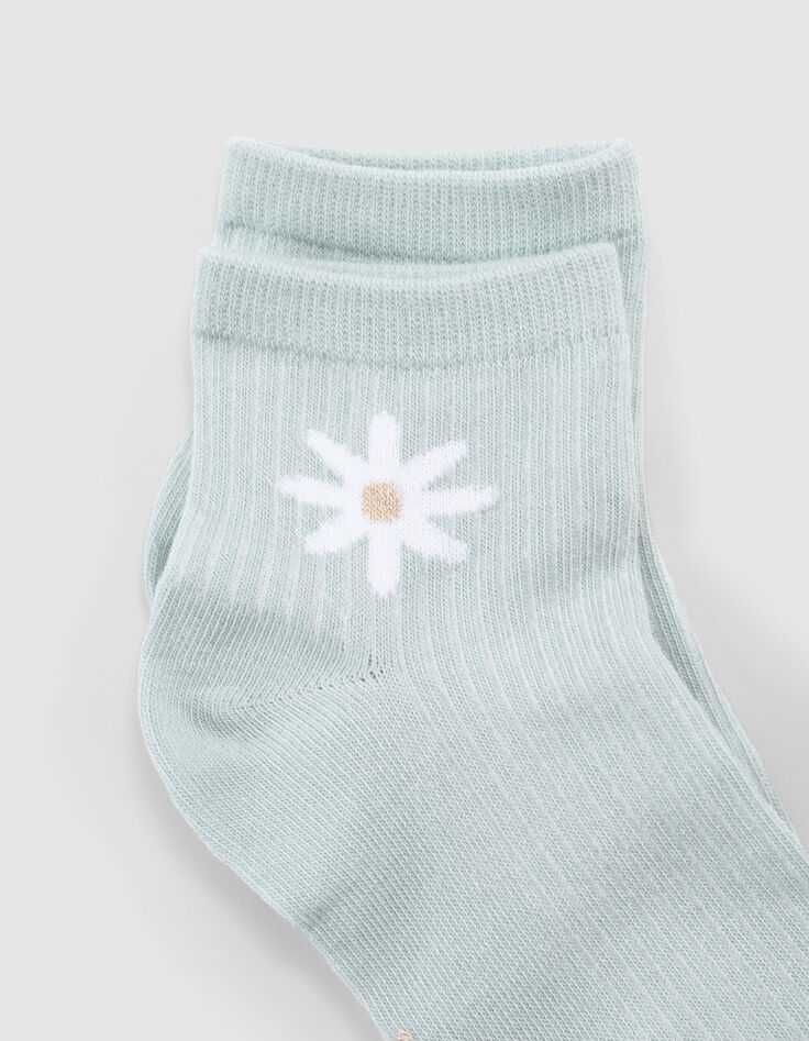 Chaussettes écrues, vert d'eau, dorées fille-4