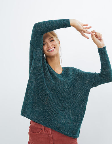 Jersey-capa verde pinegreen de mohair mezclado I.Code