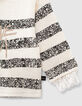 Baby girls’ ecru striped sailor sweatshirt with slogan-4