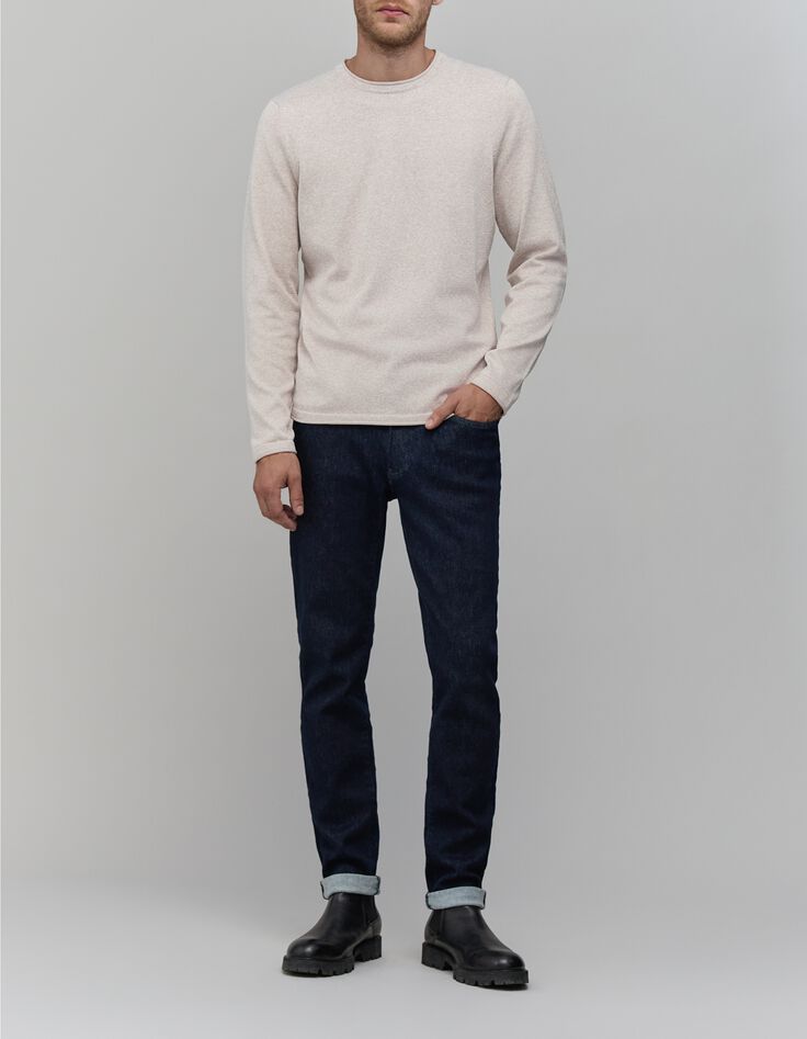 Hellbeiger Feinstrick-Pullover f&uuml;r Herren-2