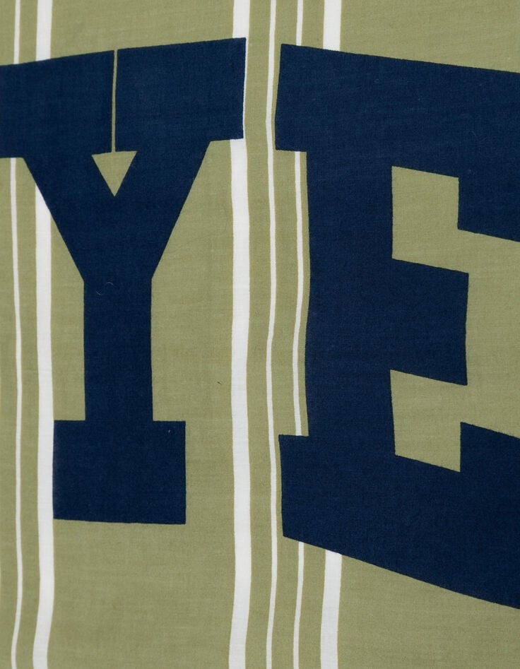 Women's striped square scarf with message-4