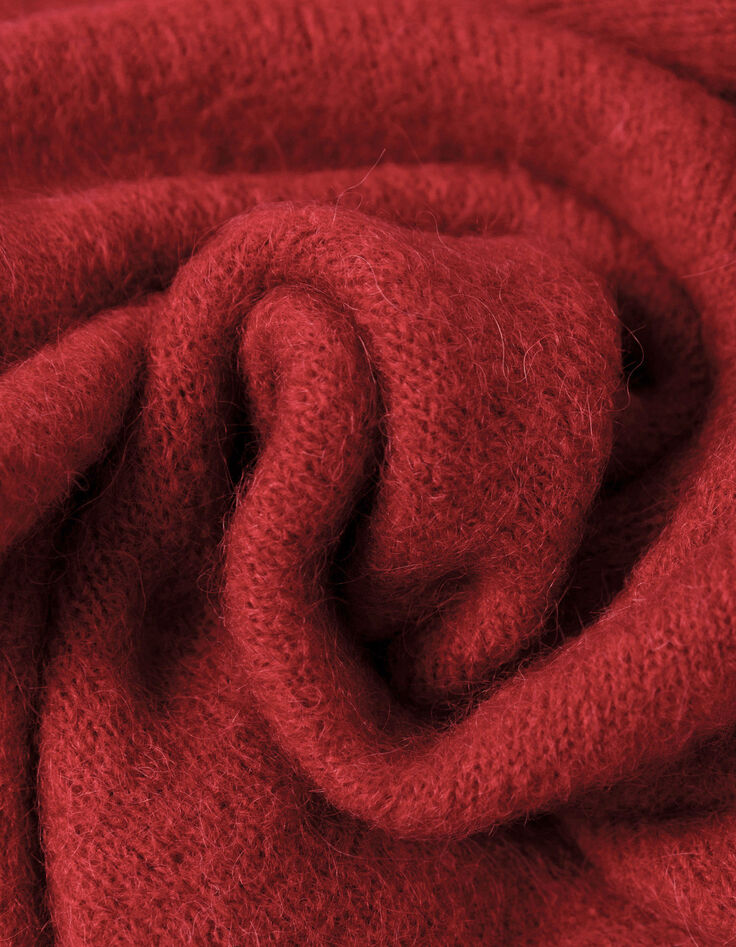 Jersey rojo punto mangas murciélago mujer-7