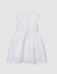 Robe patineuse blanche rayures ajourées dentelle fille-5