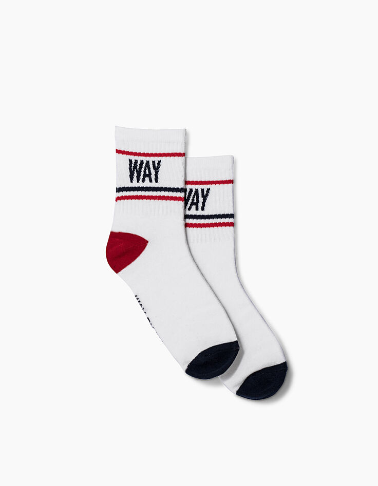 Calcetines navy, blanco y rojo WAY niño -4