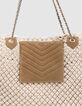 Tas 1440 ecru gehaakt leren fluwelen camel Dames-6