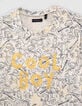 Ecru T-shirt biokatoen all-over lijntekeningen jongens-4
