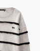 Pull gris chiné avec festons noirs fille-2