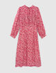 Rode midi-jurk tagprint Dames-6