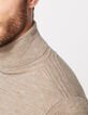 Jersey visón con cuello vuelto de lana mezclada Hombre-4