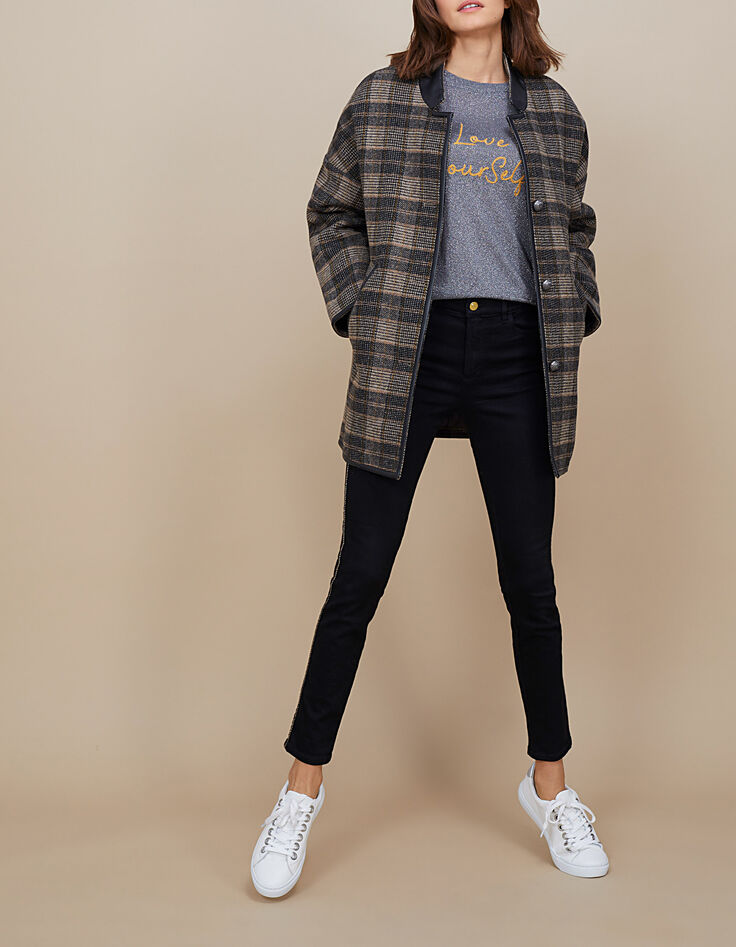 Manteau fauve à carreaux I.Code-6 Manteau fauve à carreaux I.Code-6