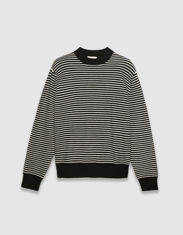 Jersey marinera punto negro rayas blancas hombre-6