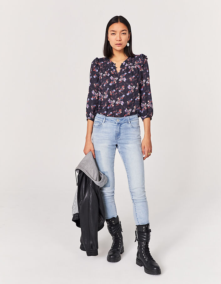 Blouse viscose Ecovero® motif floral volant épaules femme-6