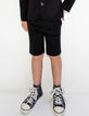Boys’ black chino Bermudas-2