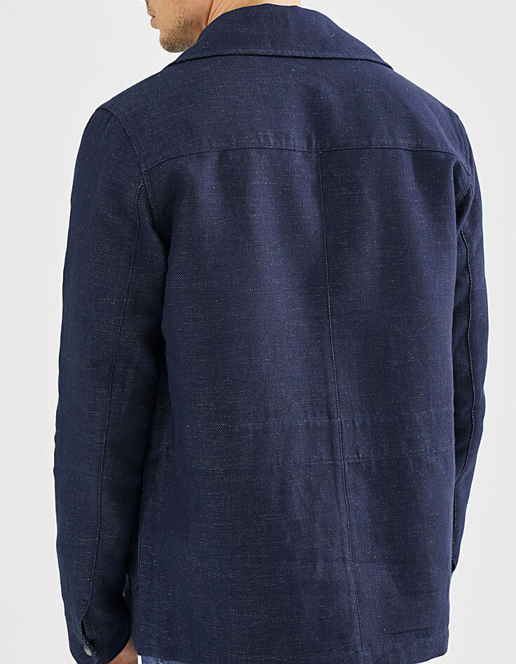 Caban indigo jacquard pois Homme-3