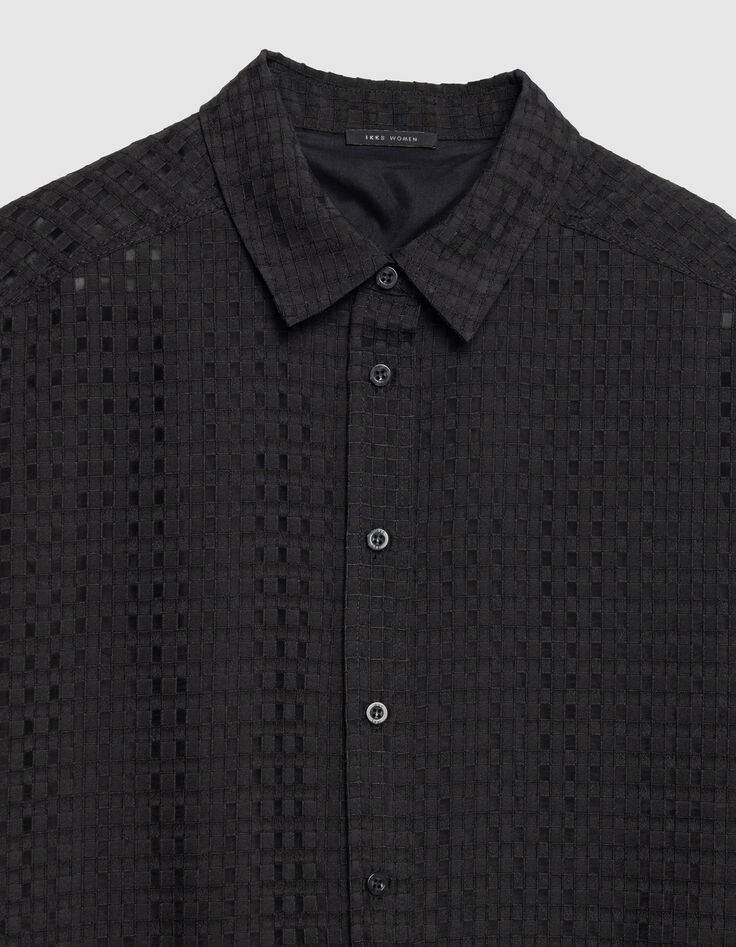 Zwarte jurk met opengewerkt motief Dames-2