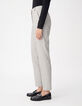 Pantalon de tailleur cigarette beige rayures tennis Femme-4