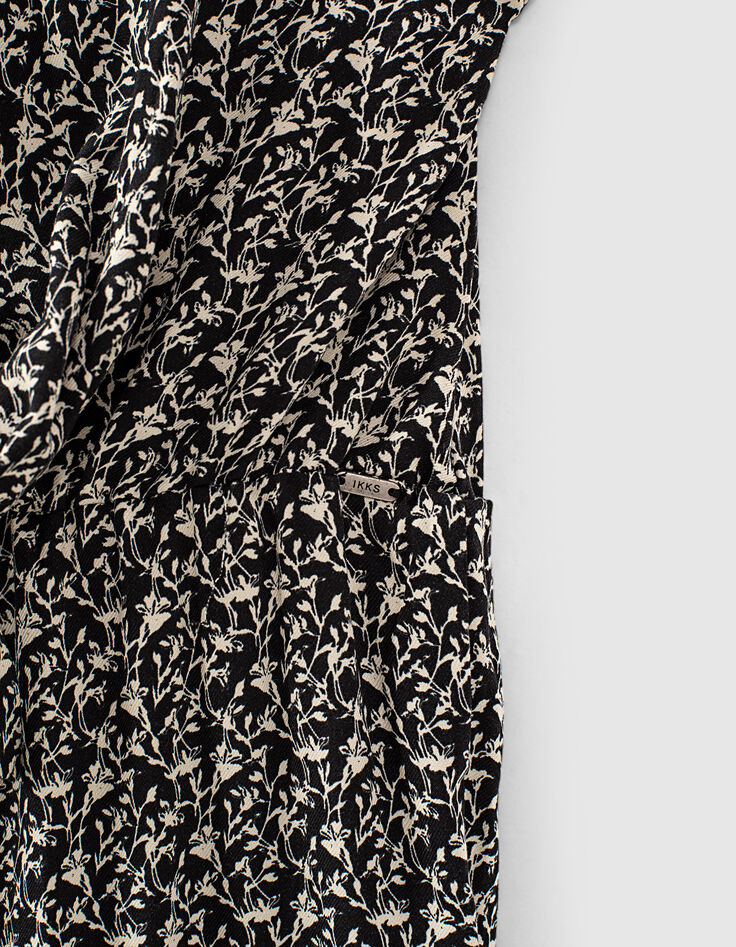 Combi longue noire Ecovero® à imprimé lys fille-5