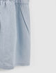 Robe bleu clair LENZING™ LYOCELL™  brodée à bretelles fille-6