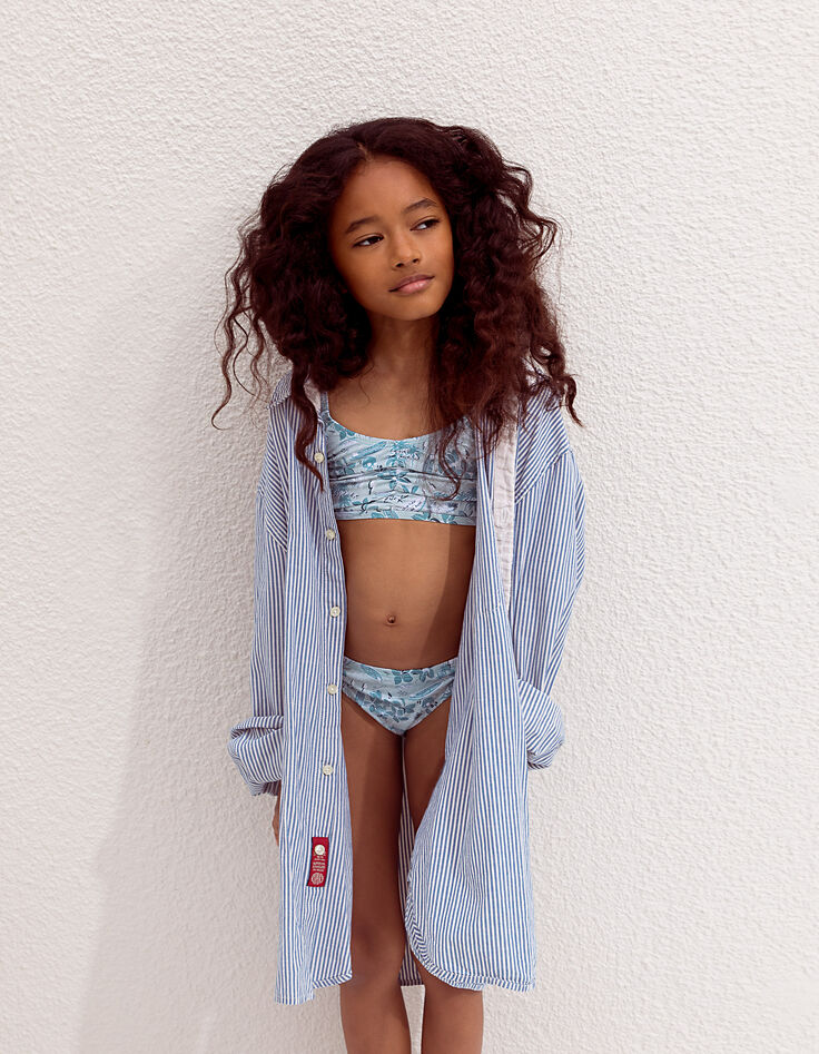Aqua bikini Bloemen gerecycleerd meisjes-6