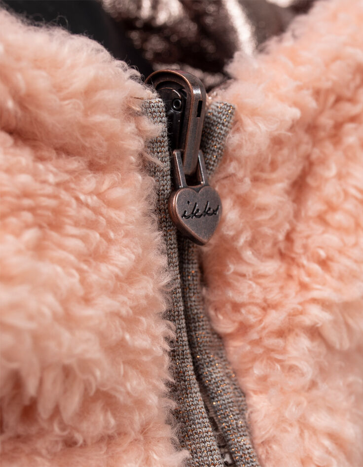 Plumas reversible rosa cobrizo y Sherpa niña-5