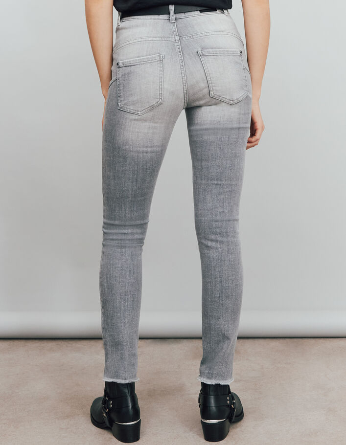 Grijze slim jeans high waist 7/8 sculpt up dames - IKKS