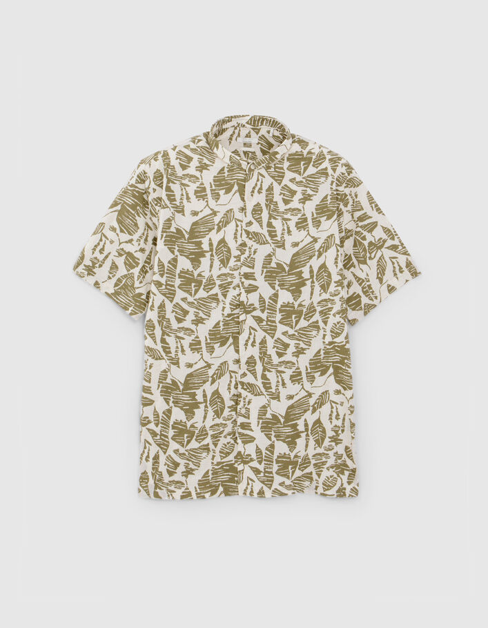 Khaki Herrenhemd REGULAR mit Ethno-Muster - IKKS