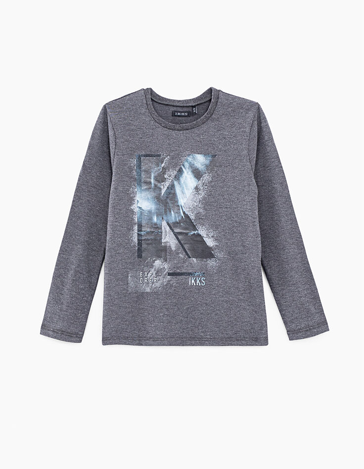 Camiseta gris jaspeado antracita visual k helado niño-1 Camiseta gris jaspeado antracita visual k helado niño-1