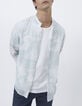 Chemise SLIM vert d'eau imprimé tie and dye Homme-6