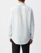 Himmelblaues Herrenhemd im SLIM-Fit, Leinen-3
