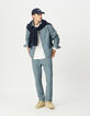 Blaue Herren-Jeansjacke im Workerstil-6