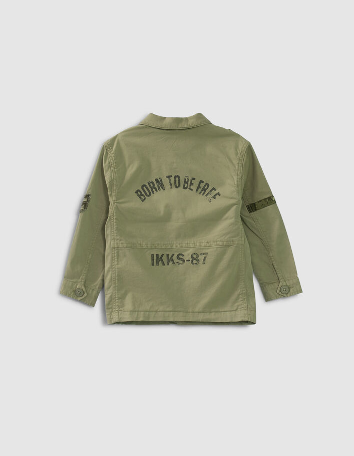 Boys’ khaki textured mixed fabric safari jacket - IKKS