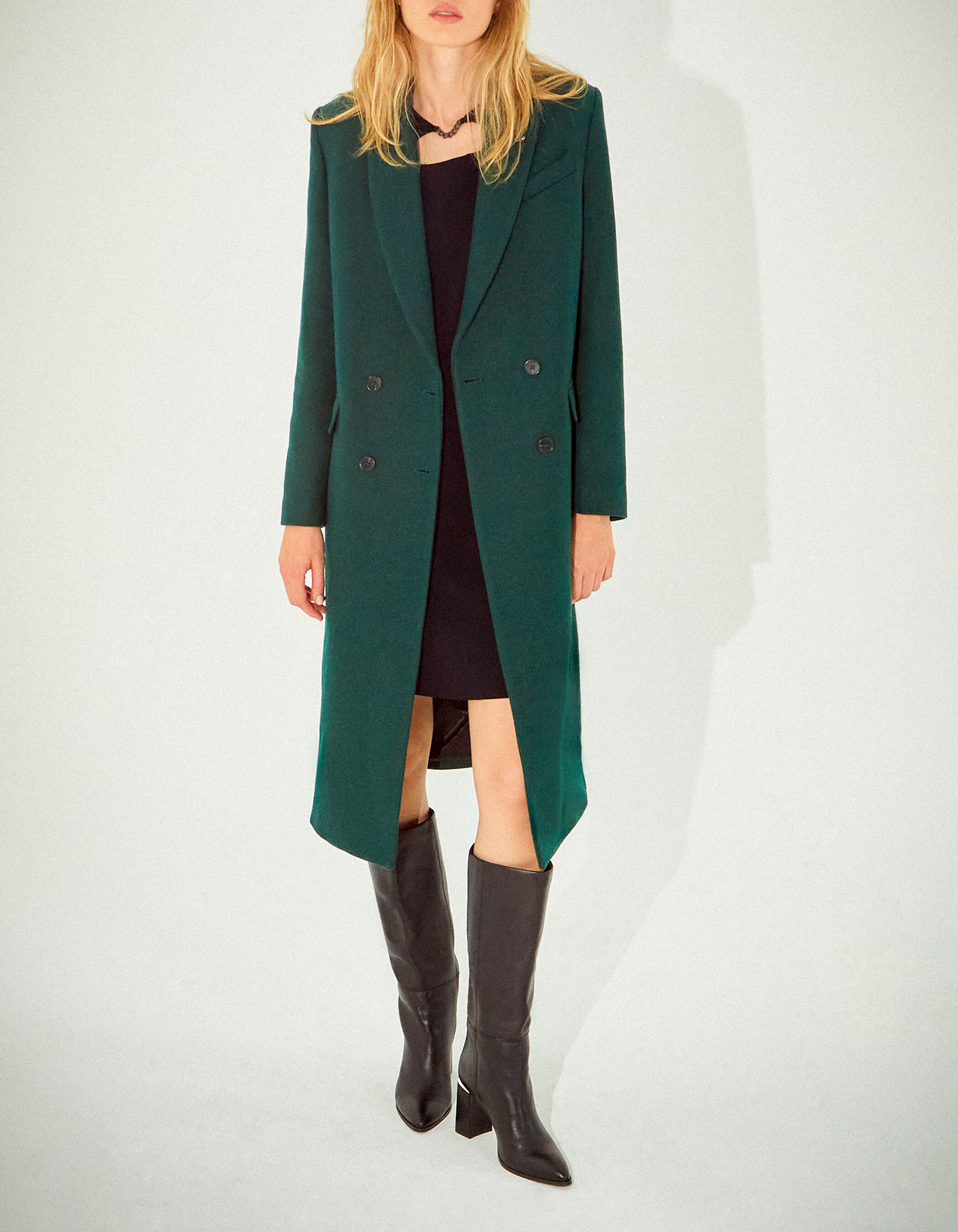 Manteau long vert sapin pin s t te de mort Femme