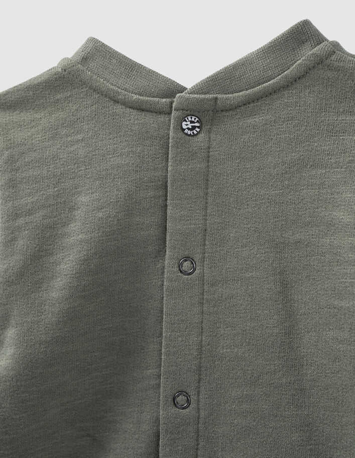 Baby’s khaki skull embroidery organic fabric sweatshirt - IKKS