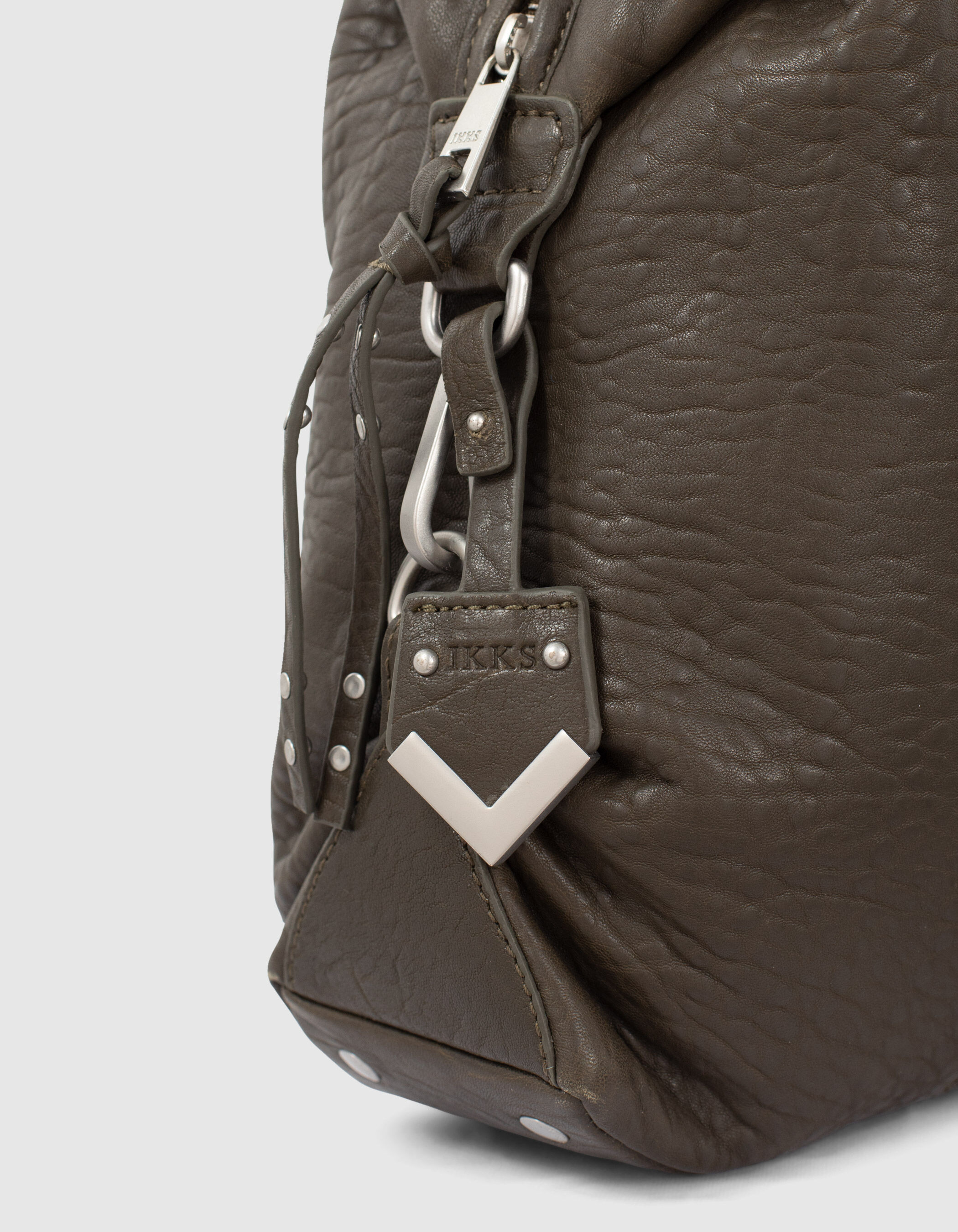 Damentasche aus Bubble Leder The Captain Military Khaki IKKS
