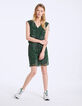 Fitted V-neck leopard print voile dress -7