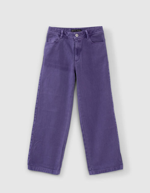 Girls’ purple upcycled WIDE LEG jeans