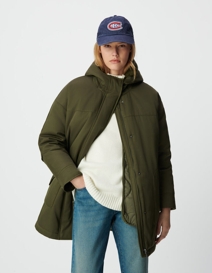 Khakifarbener 3-in-1 Parka und Wendeanorak Damen-8