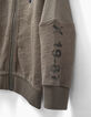 Boys’ bronze cardigan with chest patches and printed back-6