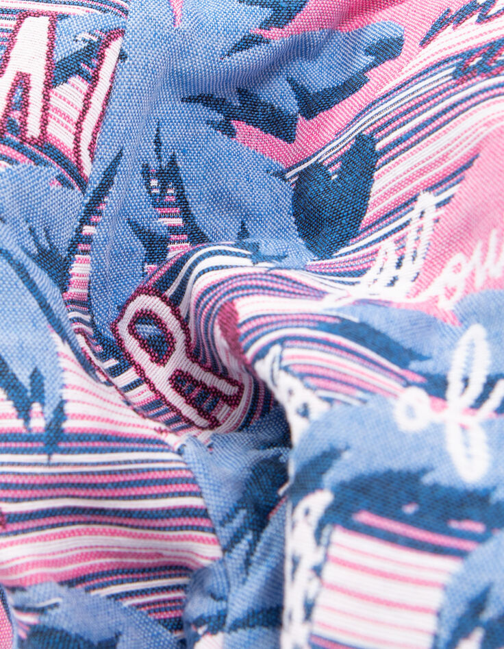 Short blanc jacquard palmiers-léopards fille-8